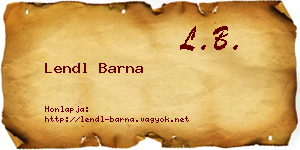 Lendl Barna névjegykártya