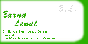 barna lendl business card